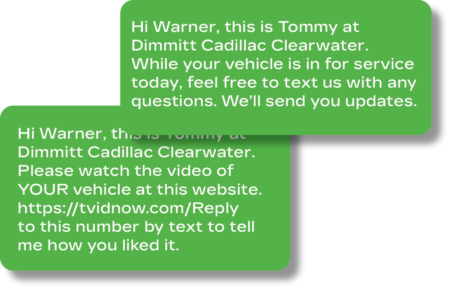 sms text about Dimmitt Cadillac Clearwater and thier new video service