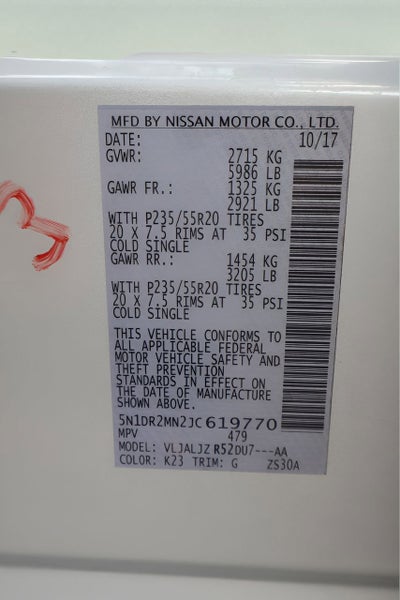 2018 Nissan Pathfinder Platinum