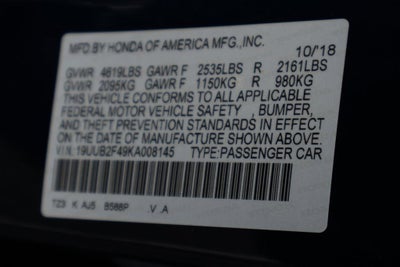 2019 Acura TLX w/Technology Pkg