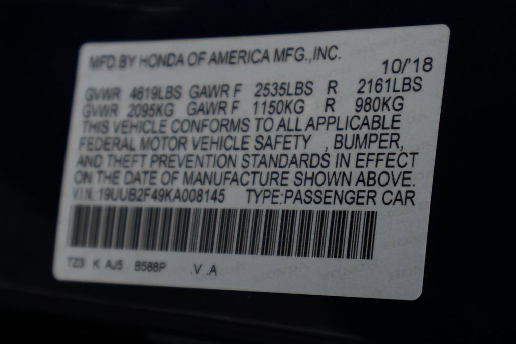 2019 Acura TLX w/Technology Pkg