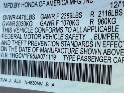 2018 Honda Accord Sedan Touring 1.5T