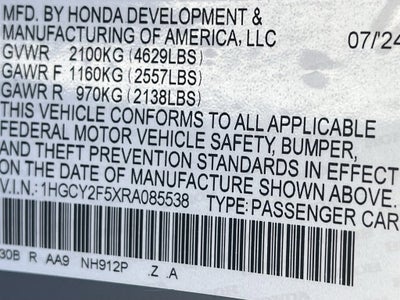 2024 Honda Accord Hybrid Sport