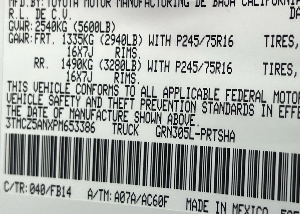 2023 Toyota Tacoma 4WD SR