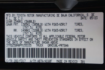 2023 Toyota Tacoma 4WD SR5