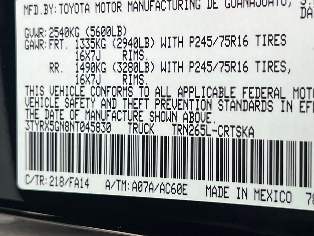 2022 Toyota Tacoma 2WD SR