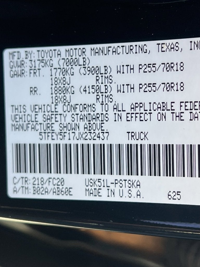 2018 Toyota Tundra 2WD SR5