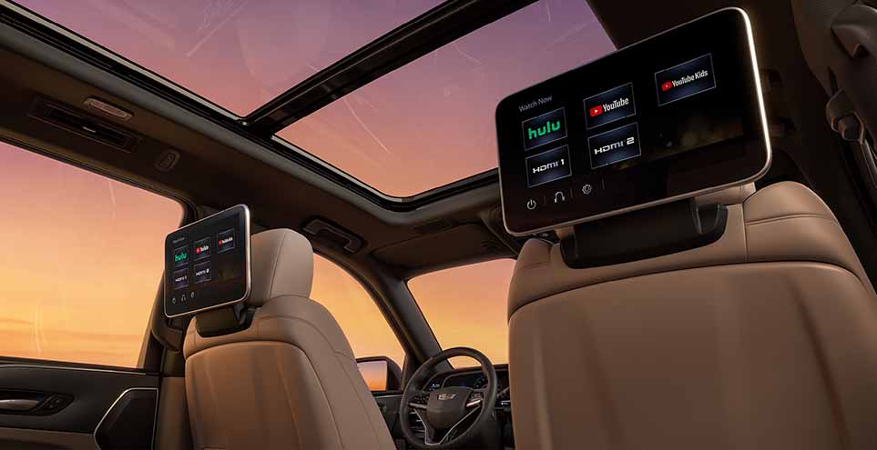 Rear seating with infotainment center and sunroof