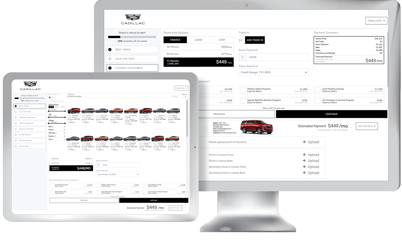 iMac and iPad finding new and used vehicles